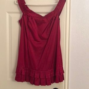 Arden B satin off shoulder ruffle tunic